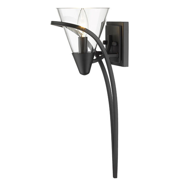 Olympia Matte Black One-Light Wall Sconce, image 1